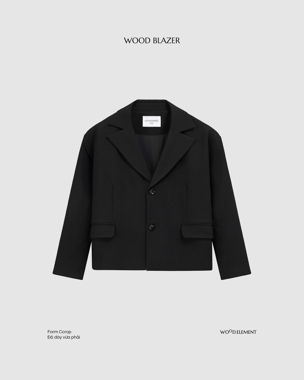 Wood Cropped Blazer