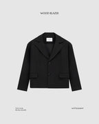 Wood Cropped Blazer