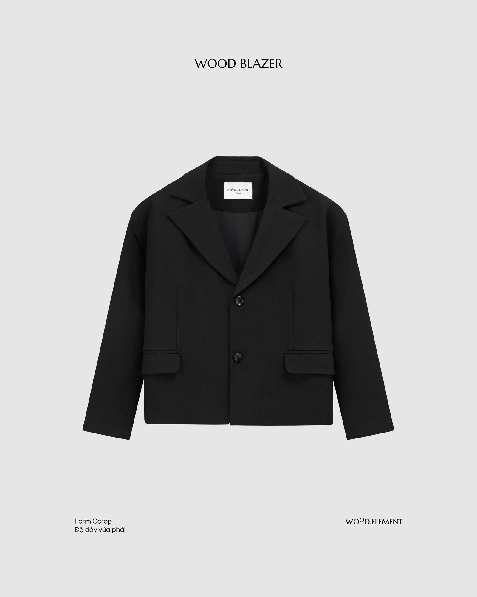 Wood Cropped Blazer
